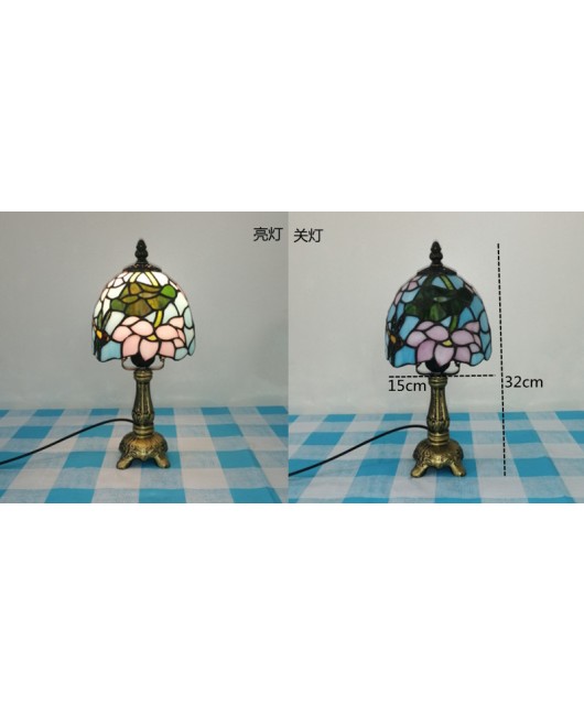 European and American style vintage colored glass bedroom bedside lamp, American countryside bar lamp, coffee shop lighting