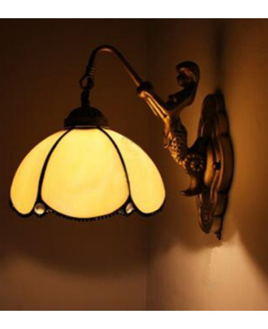 Baohua Tiffany Lighting European style countryside bedroom bathroom children's room hotel room bedside mirror headlight wholesale