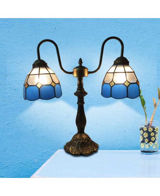 Special Offer Tiffany Desk Lamp Mediterranean Simple Bedroom Bedhead Bar Creative Romantic Eye Protection Desk Lamp One Piece dropshipping