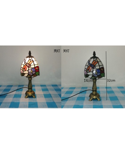 European and American style vintage colored glass bedroom bedside lamp, American countryside bar lamp, coffee shop lighting