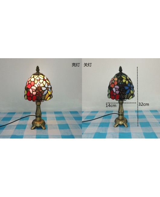 European and American style vintage colored glass bedroom bedside lamp, American countryside bar lamp, coffee shop lighting