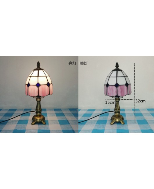 European and American style vintage colored glass bedroom bedside lamp, American countryside bar lamp, coffee shop lighting