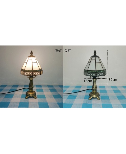 European and American style vintage colored glass bedroom bedside lamp, American countryside bar lamp, coffee shop lighting