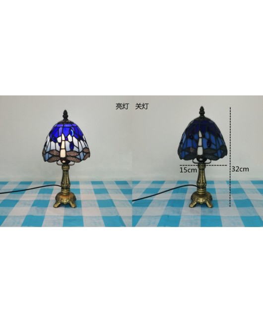 European and American style vintage colored glass bedroom bedside lamp, American countryside bar lamp, coffee shop lighting