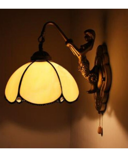Baohua Tiffany Lighting European style countryside bedroom bathroom children's room hotel room bedside mirror headlight wholesale