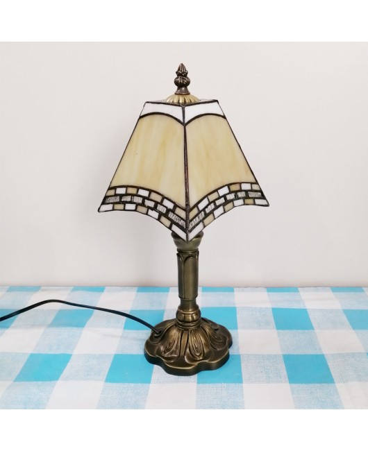 Baohua Tiffany Creative Mediterranean Desk Lamp Bedroom Coffee Shop Simple Modern Lighting European Warm Nightlight