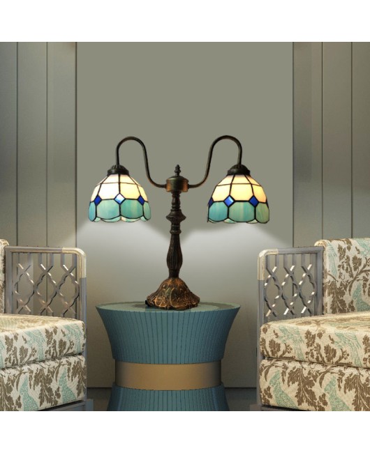 Special Offer Tiffany Desk Lamp Mediterranean Simple Bedroom Bedhead Bar Creative Romantic Eye Protection Desk Lamp One Piece dropshipping