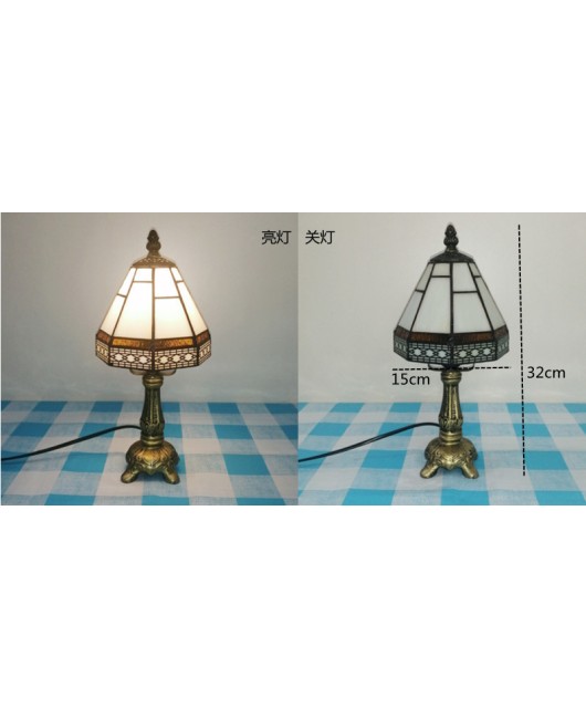 European and American style vintage colored glass bedroom bedside lamp, American countryside bar lamp, coffee shop lighting