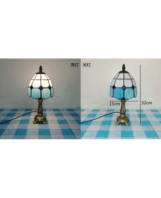 European and American style vintage colored glass bedroom bedside lamp, American countryside bar lamp, coffee shop lighting