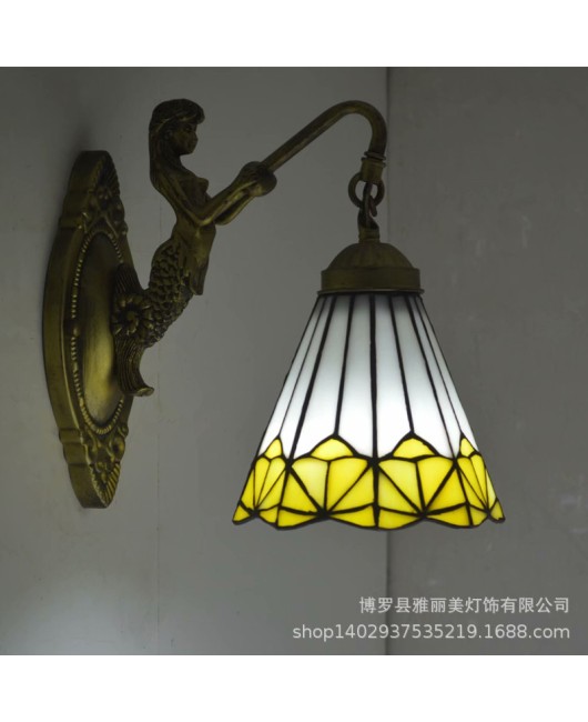 Baohua Tiffany Lighting European style countryside bedroom bathroom children's room hotel room bedside mirror headlight wholesale