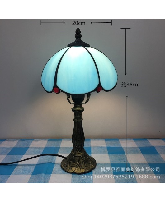 Foreign trade export wholesale Tiffany colored glass European and American desk lamp export hotel desk lamp one piece dropshipping