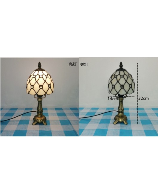 European and American style vintage colored glass bedroom bedside lamp, American countryside bar lamp, coffee shop lighting