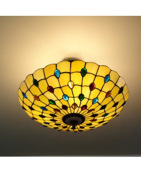 Colorful beads Tiffany LED ceiling light for living room, bedroom, study, hallway, entrance hall, garden, wholesale of ceiling lights