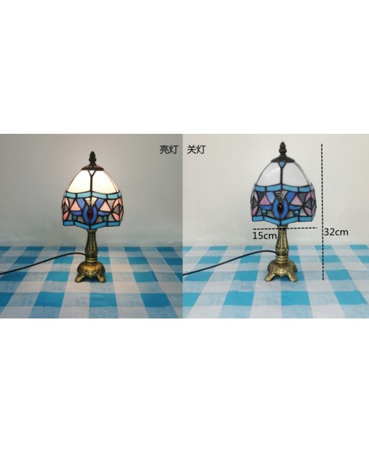European and American style vintage colored glass bedroom bedside lamp, American countryside bar lamp, coffee shop lighting