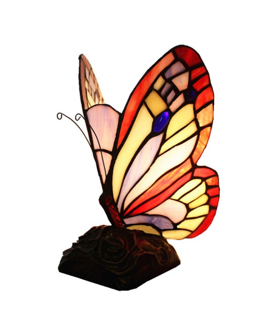 European and American style colored glass cartoon butterfly night light bedroom children's room bedside cute small table lamp gift lighting