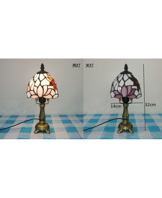 European and American style vintage colored glass bedroom bedside lamp, American countryside bar lamp, coffee shop lighting
