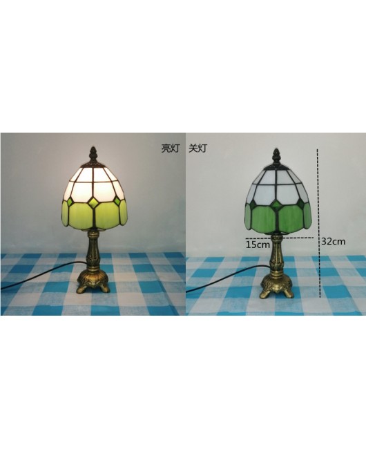 European and American style vintage colored glass bedroom bedside lamp, American countryside bar lamp, coffee shop lighting