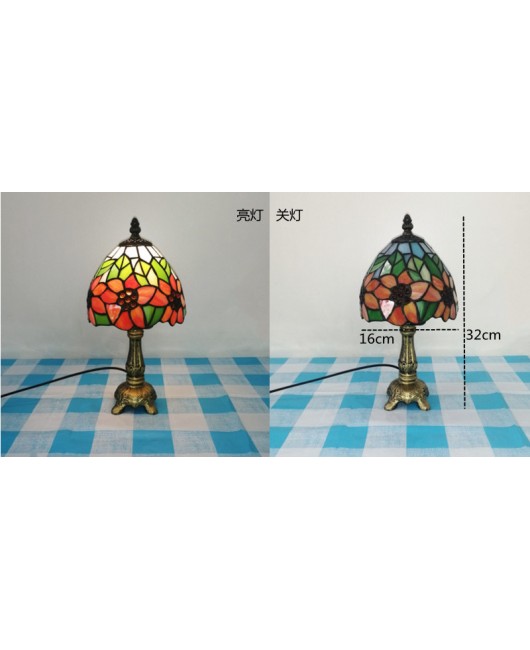 European and American style vintage colored glass bedroom bedside lamp, American countryside bar lamp, coffee shop lighting