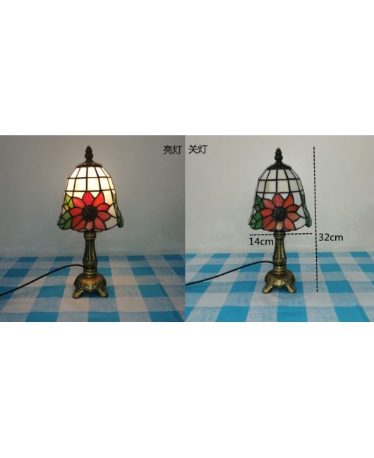 European and American style vintage colored glass bedroom bedside lamp, American countryside bar lamp, coffee shop lighting