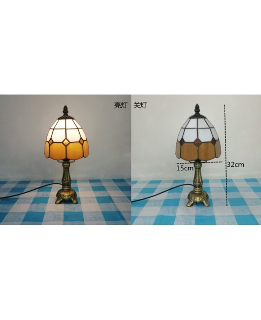 European and American style vintage colored glass bedroom bedside lamp, American countryside bar lamp, coffee shop lighting