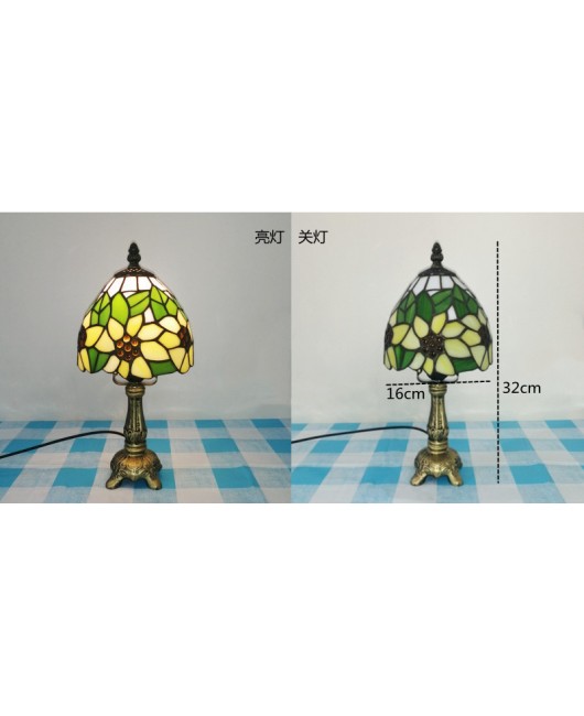 European and American style vintage colored glass bedroom bedside lamp, American countryside bar lamp, coffee shop lighting