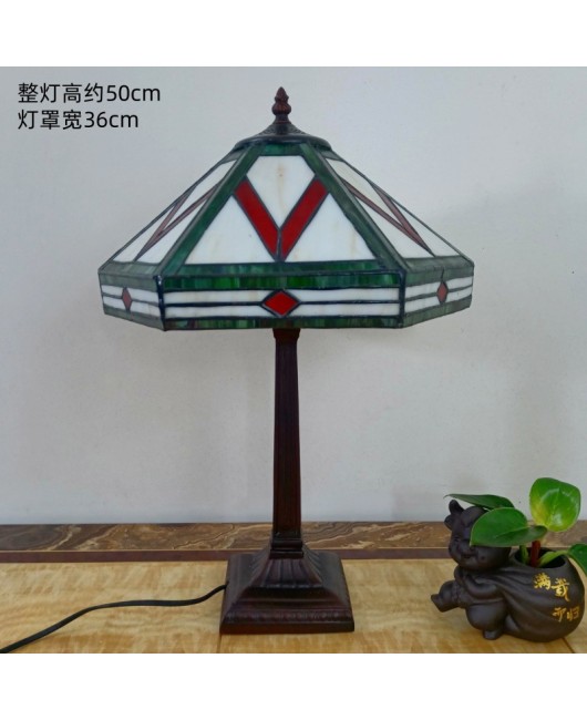 European retro desk lamp, bedroom bedside, living room, study, American countryside, creative glass art decoration, night light fixture