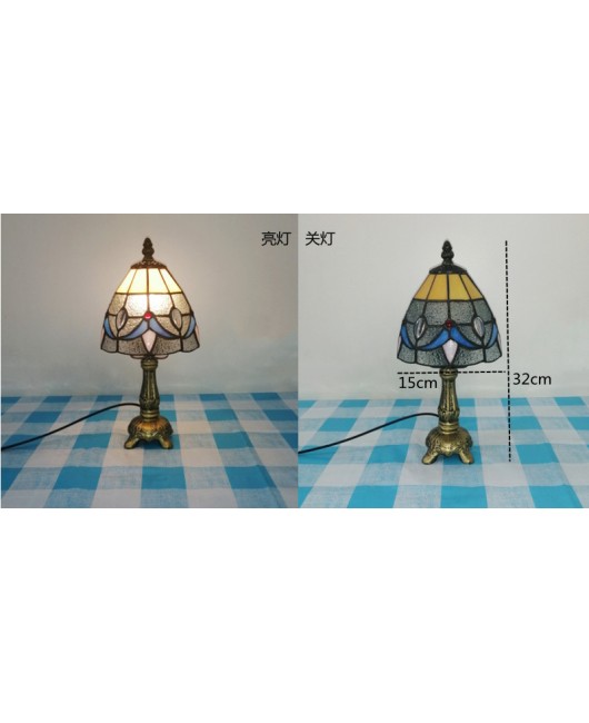 European and American style vintage colored glass bedroom bedside lamp, American countryside bar lamp, coffee shop lighting