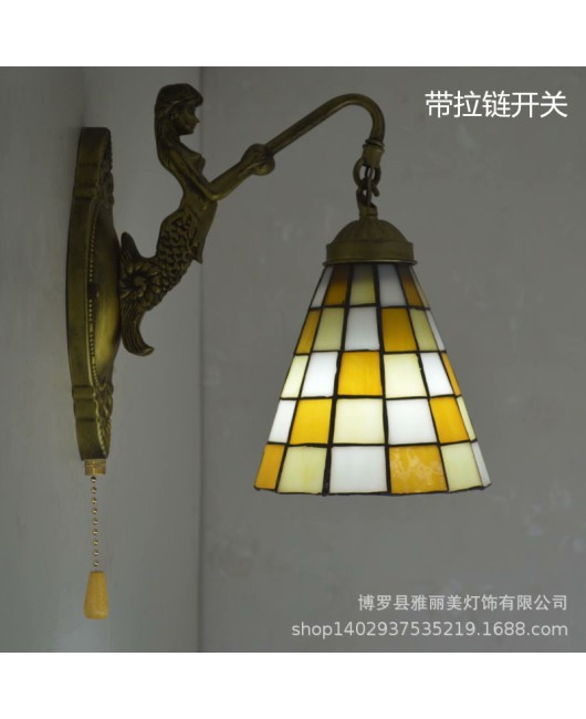 Baohua Tiffany Lighting European style countryside bedroom bathroom children's room hotel room bedside mirror headlight wholesale
