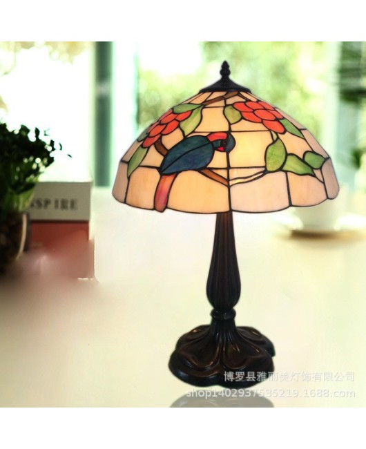 Lighting manufacturer direct sales Tiffany European style desk lamp, one piece dropshipping, bedroom bedside lamp, luxury hotel promotion