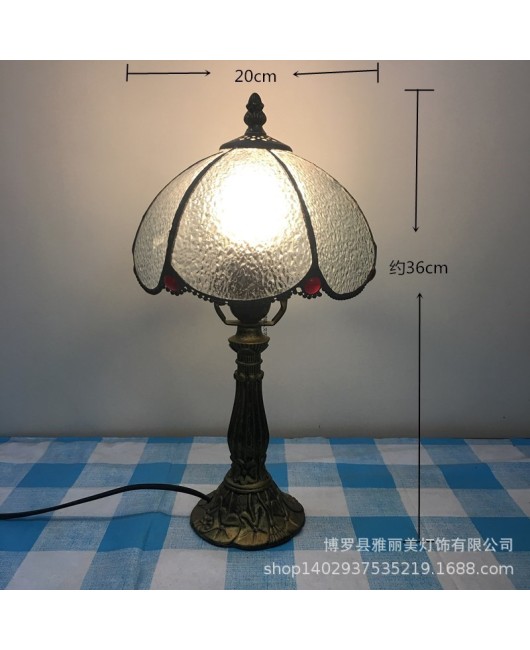 Foreign trade export wholesale Tiffany colored glass European and American desk lamp export hotel desk lamp one piece dropshipping