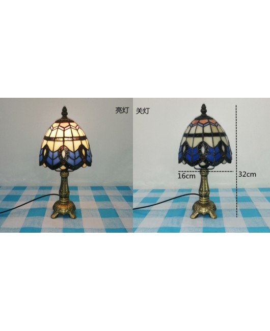 European and American style vintage colored glass bedroom bedside lamp, American countryside bar lamp, coffee shop lighting