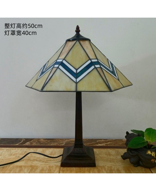 European retro desk lamp, bedroom bedside, living room, study, American countryside, creative glass art decoration, night light fixture