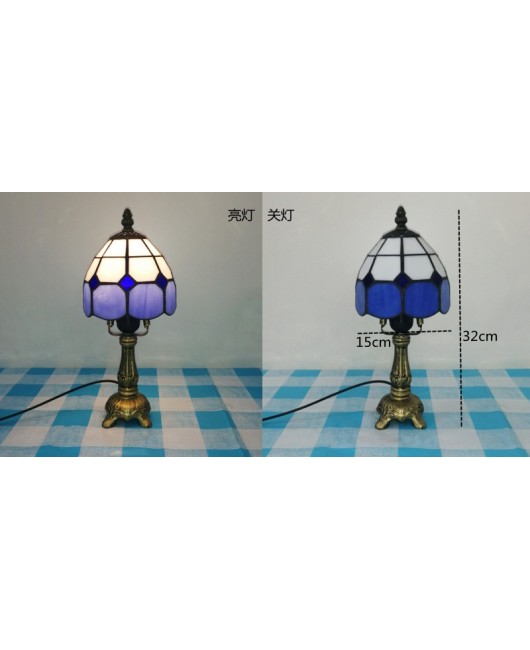 European and American style vintage colored glass bedroom bedside lamp, American countryside bar lamp, coffee shop lighting