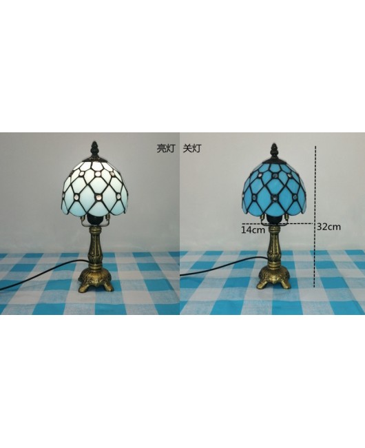European and American style vintage colored glass bedroom bedside lamp, American countryside bar lamp, coffee shop lighting