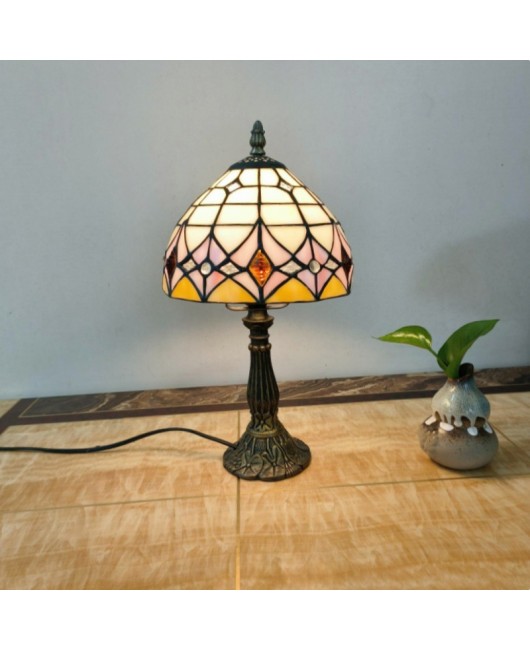 European and American style vintage colored glass bedroom bedside lamp, American countryside bar lamp, coffee shop lighting