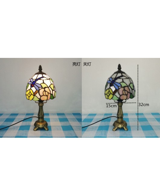 European and American style vintage colored glass bedroom bedside lamp, American countryside bar lamp, coffee shop lighting