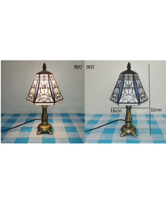 European and American style vintage colored glass bedroom bedside lamp, American countryside bar lamp, coffee shop lighting