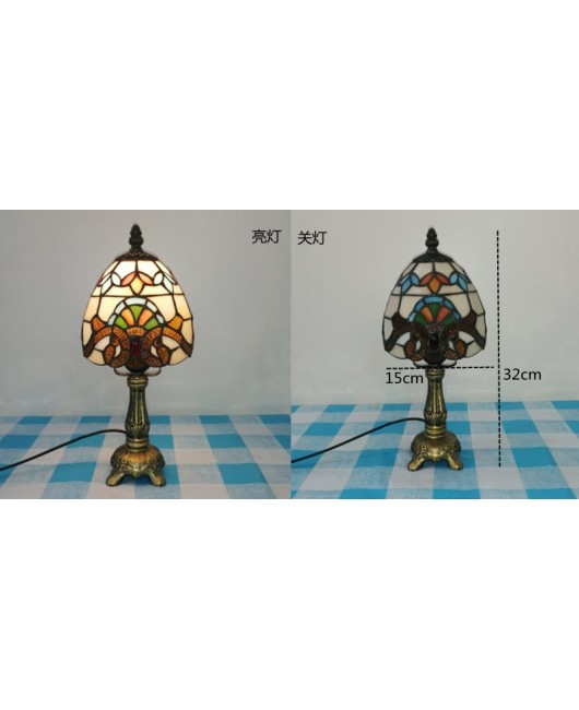 European and American style vintage colored glass bedroom bedside lamp, American countryside bar lamp, coffee shop lighting