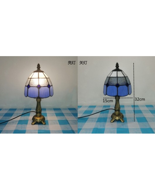 European and American style vintage colored glass bedroom bedside lamp, American countryside bar lamp, coffee shop lighting