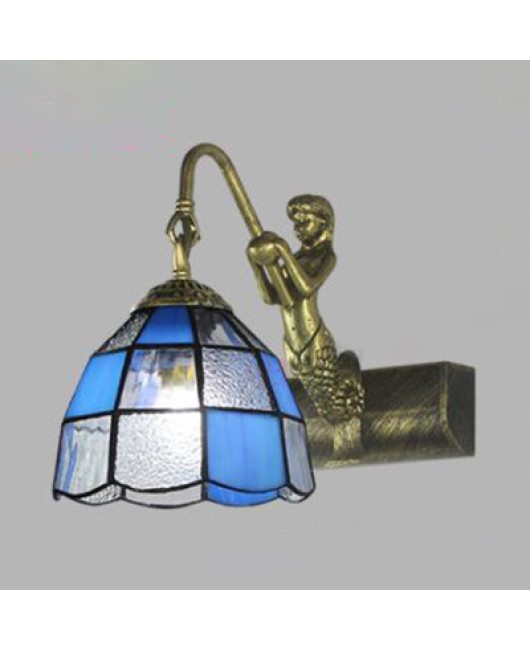 Baohua Tiffany Lighting European style countryside bedroom bathroom children's room hotel room bedside mirror headlight wholesale