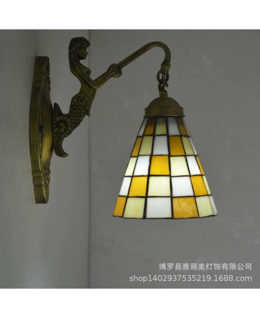 Baohua Tiffany Lighting European style countryside bedroom bathroom children's room hotel room bedside mirror headlight wholesale