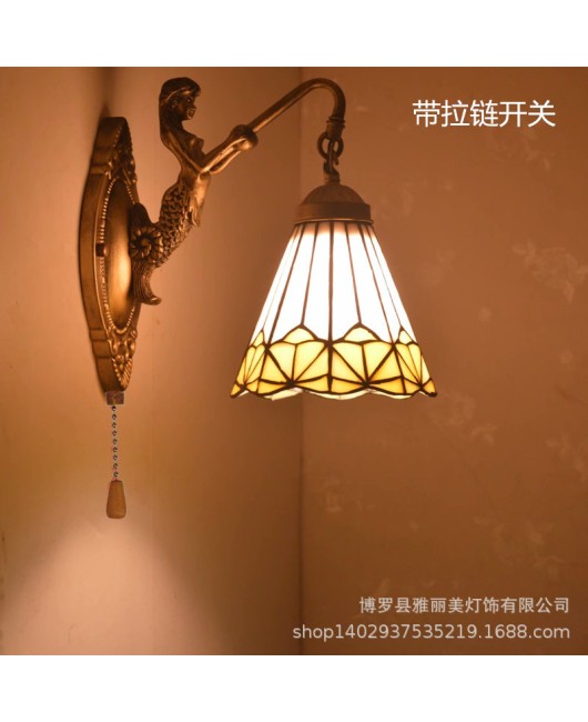 Baohua Tiffany Lighting European style countryside bedroom bathroom children's room hotel room bedside mirror headlight wholesale
