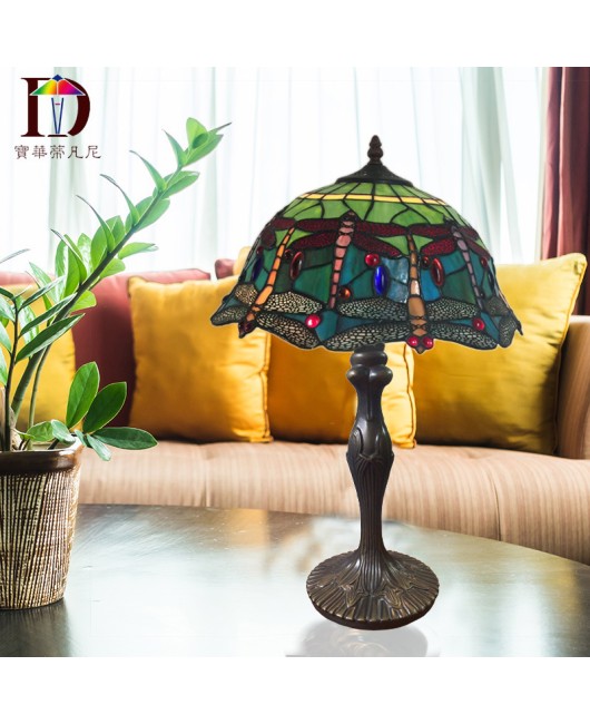 Lighting manufacturer direct sales Tiffany European style desk lamp, one piece dropshipping, bedroom bedside lamp, luxury hotel promotion