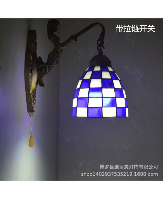 Baohua Tiffany Lighting European style countryside bedroom bathroom children's room hotel room bedside mirror headlight wholesale