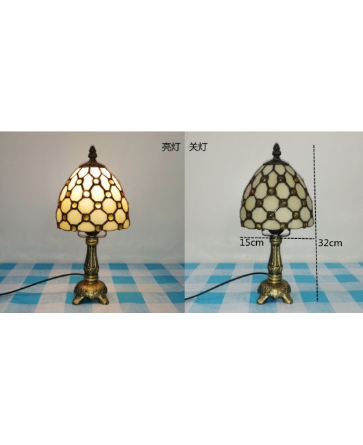 European and American style vintage colored glass bedroom bedside lamp, American countryside bar lamp, coffee shop lighting