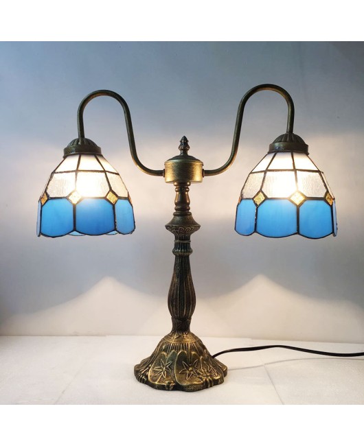 Special Offer Tiffany Desk Lamp Mediterranean Simple Bedroom Bedhead Bar Creative Romantic Eye Protection Desk Lamp One Piece dropshipping
