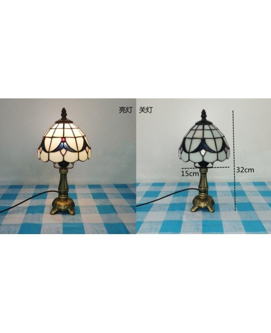 European and American style vintage colored glass bedroom bedside lamp, American countryside bar lamp, coffee shop lighting