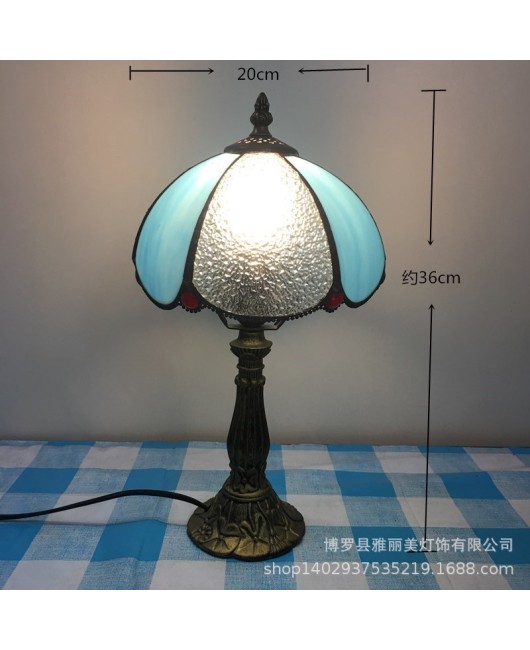 Foreign trade export wholesale Tiffany colored glass European and American desk lamp export hotel desk lamp one piece dropshipping