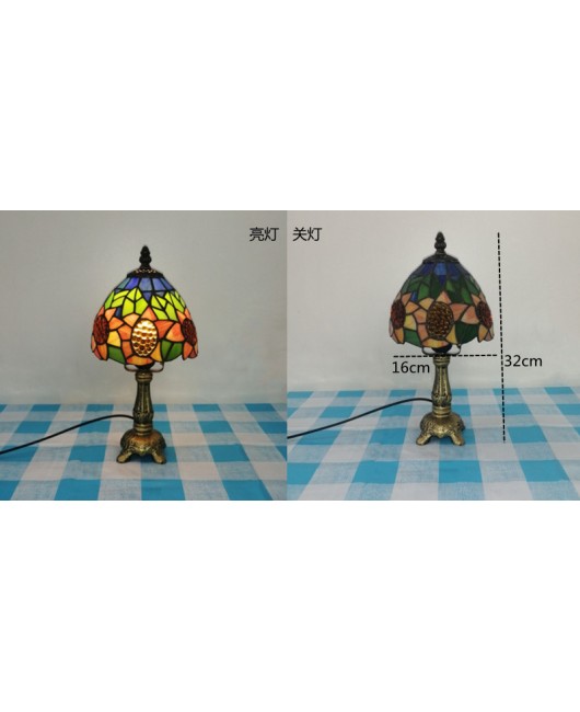 European and American style vintage colored glass bedroom bedside lamp, American countryside bar lamp, coffee shop lighting