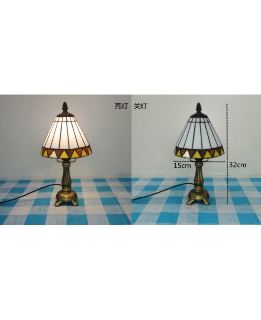 European and American style vintage colored glass bedroom bedside lamp, American countryside bar lamp, coffee shop lighting